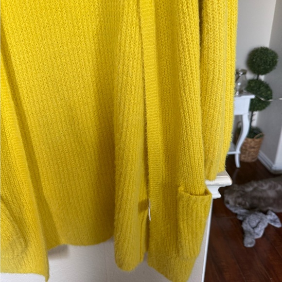 Cozy Open-Front Yellow Cardigan Sweater large Lane tree - Picture 11 of 11